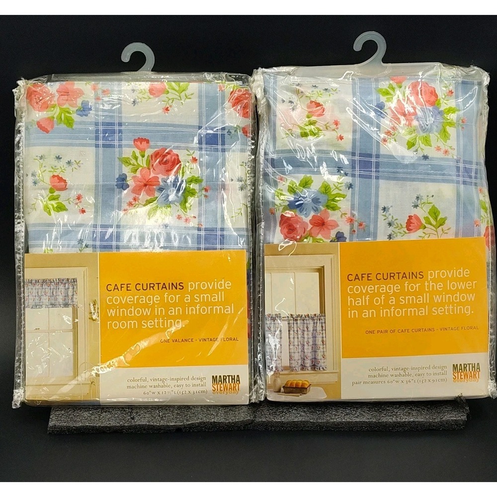 Set-2 Cafe Window Curtains Martha Stewart 60"X12.5" 60"X36"‎ BB24.2GA1282.3